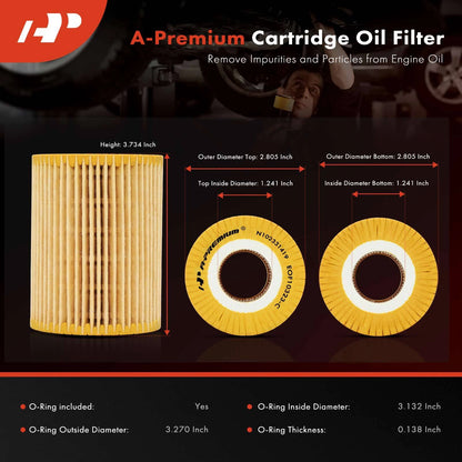 2X Engine Oil Filter for Jeep Grand Cherokee (2007–2009)