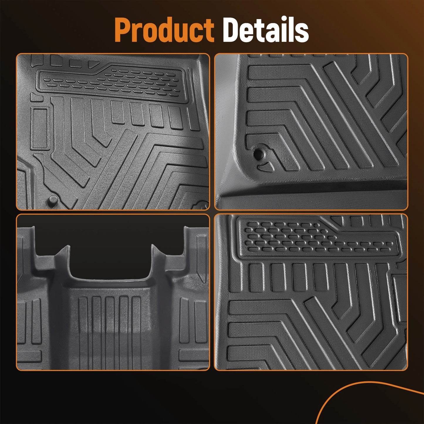 Floor Mats for Toyota Camry (2007–2011) Front & 2nd Row TPE Rubber Set