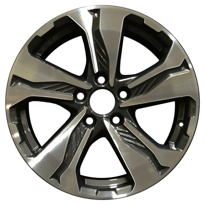 17x7.5 Factory Wheel Medium Sparkle Charcoal w Black Machined for Honda CR-V (2007–2014)