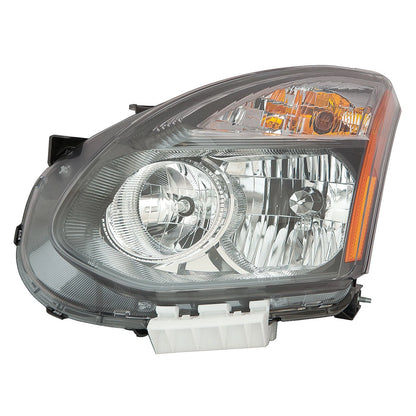 Replacement Driver Side Halogen Headlight Assembly w/Black Outer Bezel