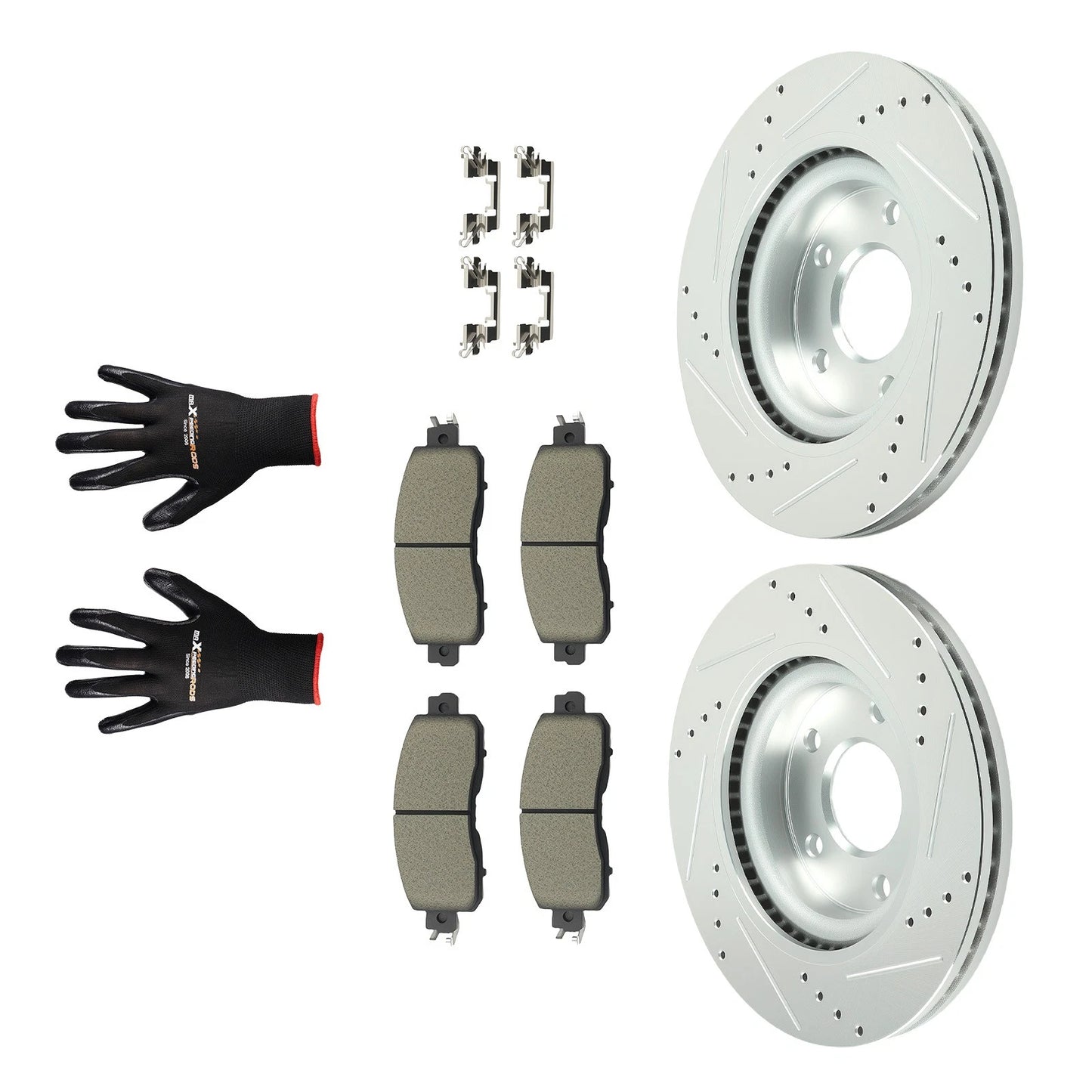 Front Brake Rotors and Ceramic Brake Pads Kit for Nissan Altima (2013–2023)