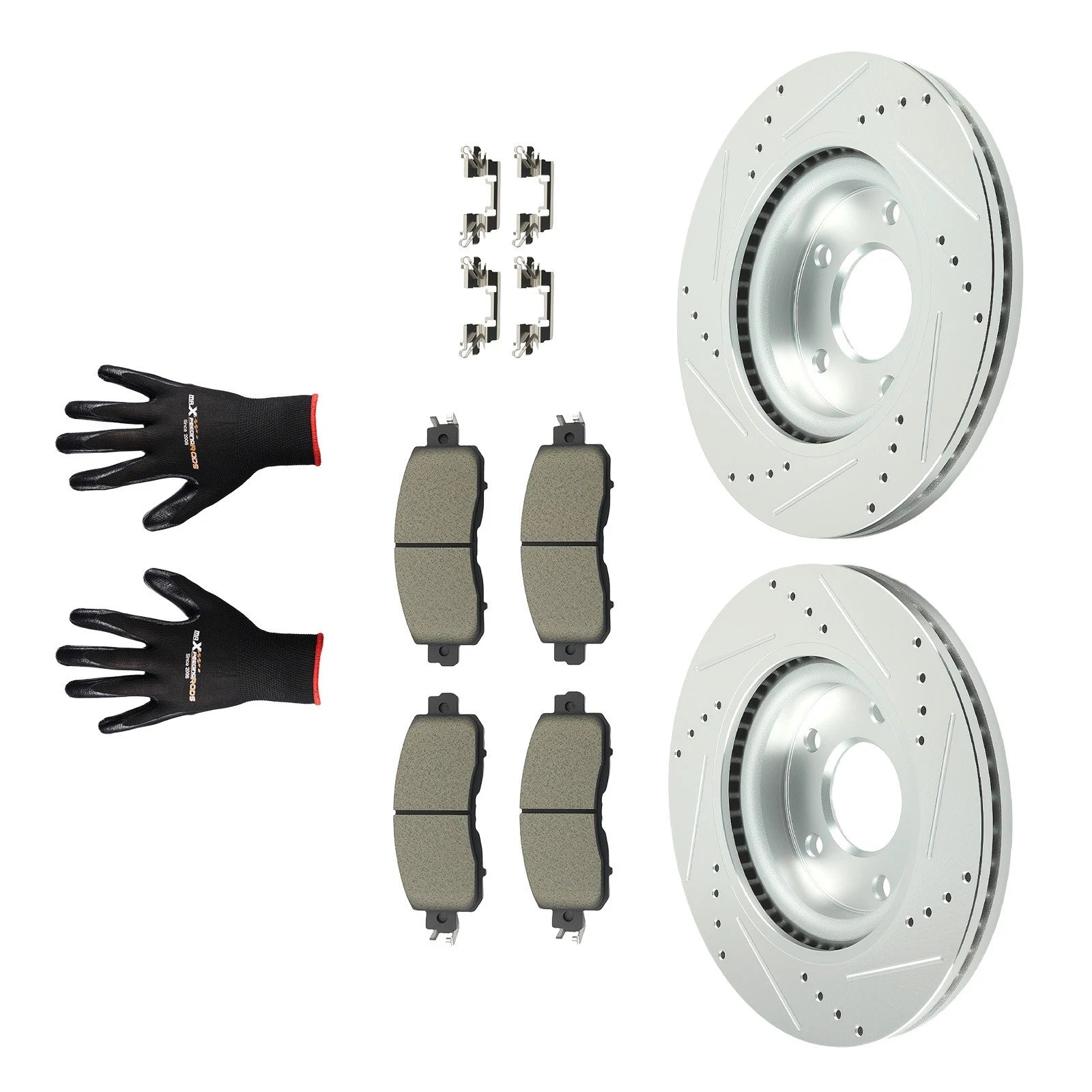 Front Brake Rotors and Ceramic Brake Pads Kit for Nissan Altima (2013–2023)