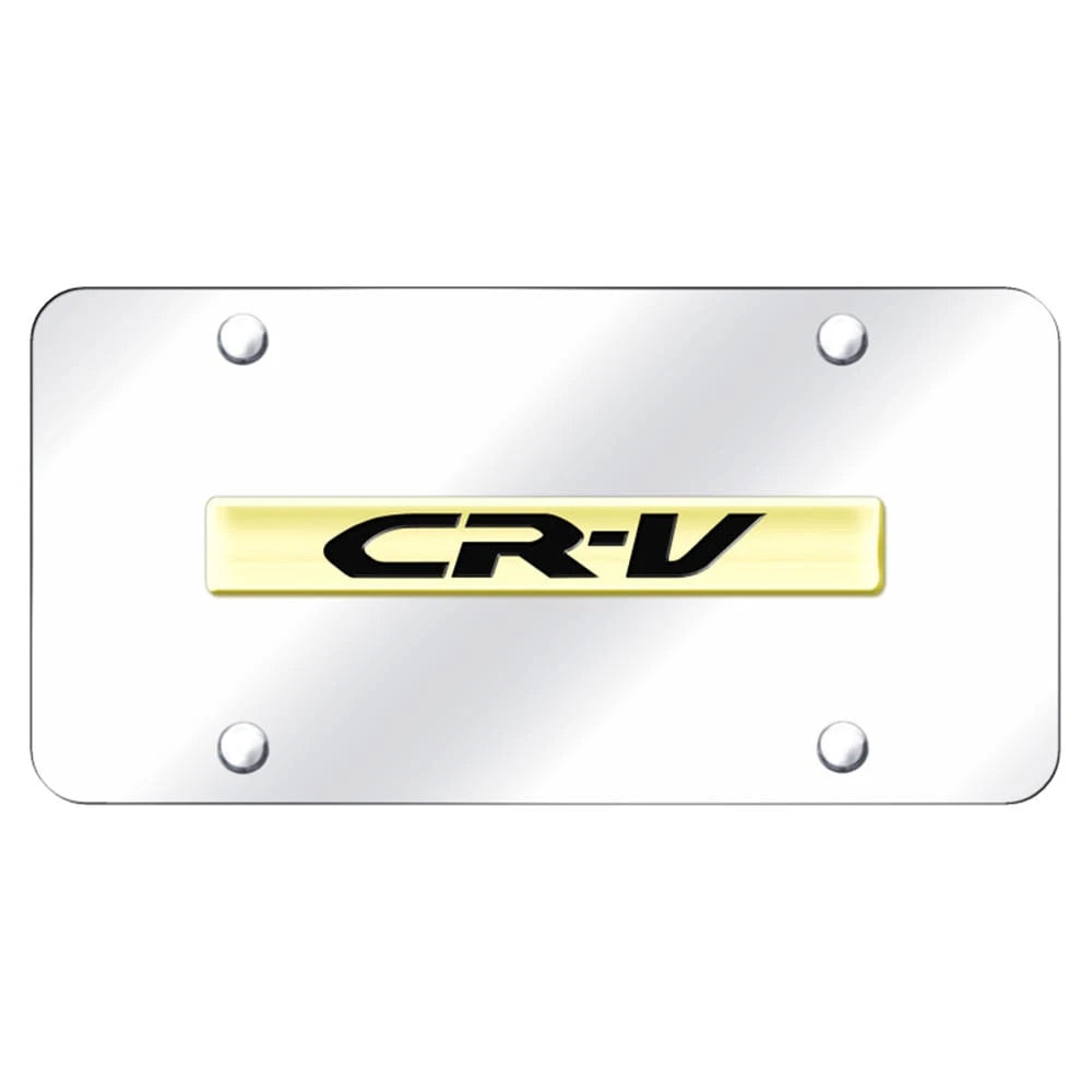 Gold Name on Chrome License Plate - Officially Licensed for Honda CR-V