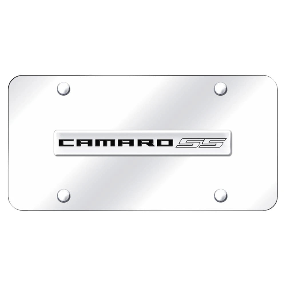 Chrome Name on Chrome License Plate -Officially Licensed for Chevrolet Camaro SS