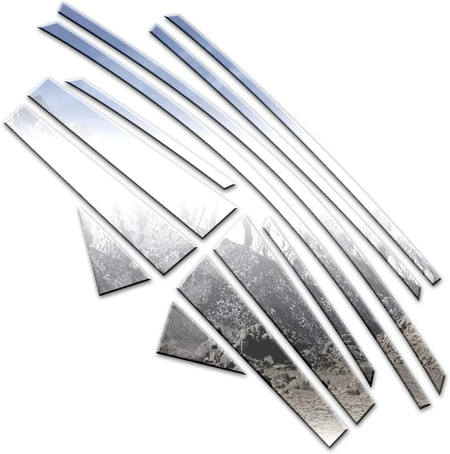 12pc Stainless Steel Window Trim Package with Posts for Nissan Sentra (2013–2019)