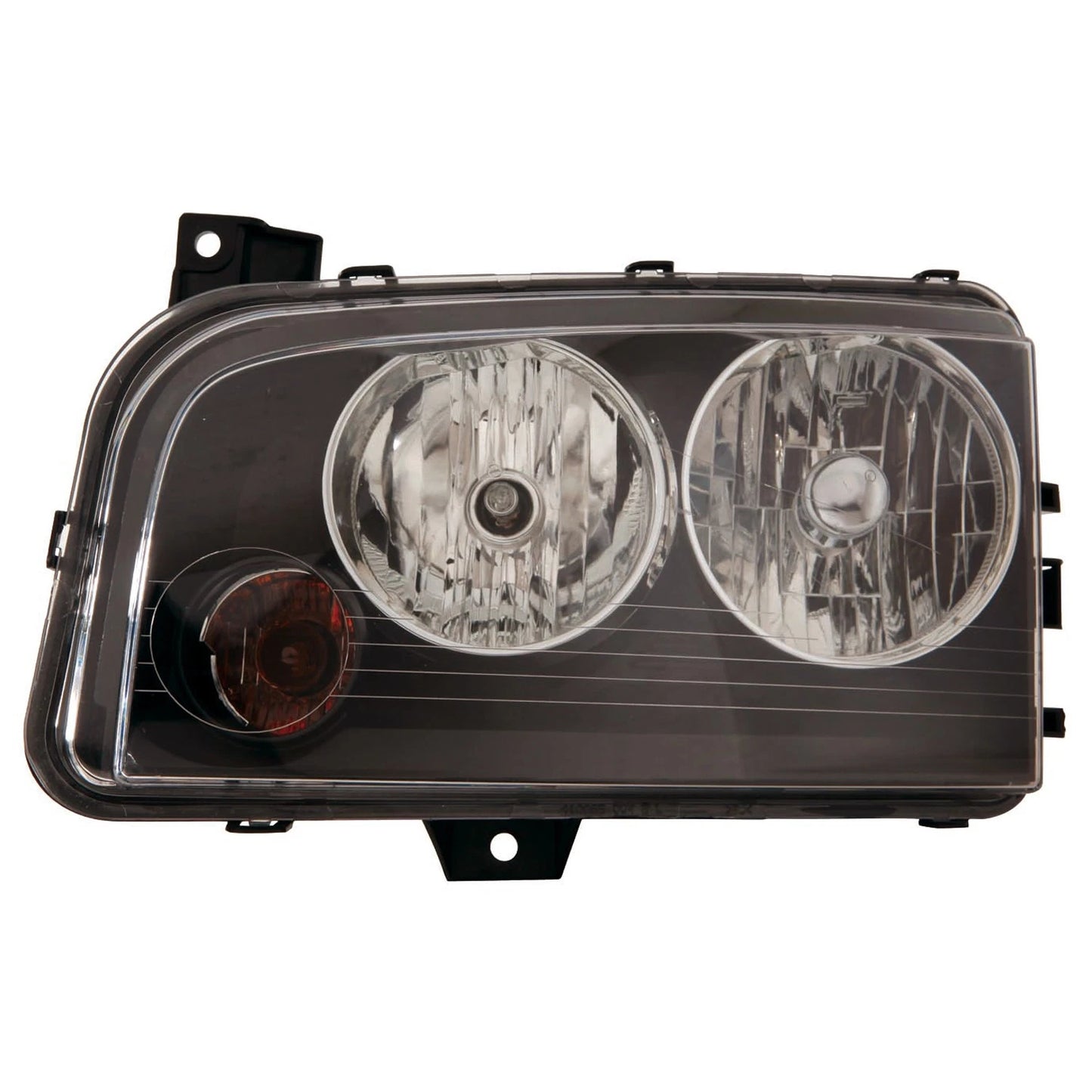 Driver Side Halogen Head Light Assembly w/o Clear Lens Over Amber Signal Bulb