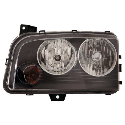 Driver Side Halogen Head Light Assembly w/o Clear Lens Over Amber Signal Bulb