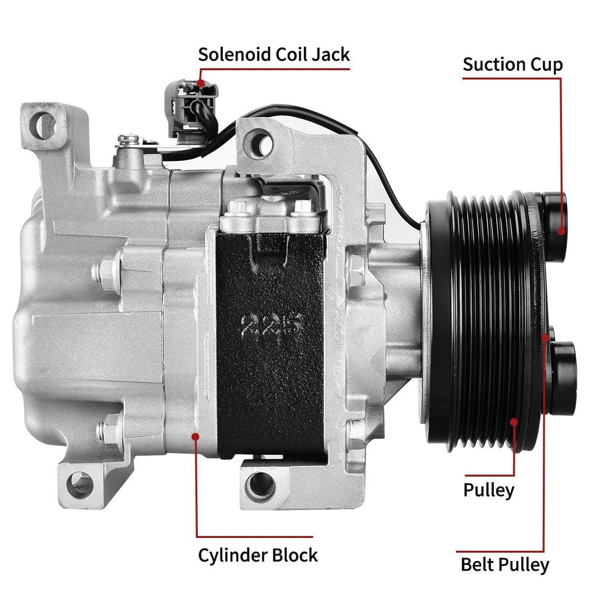A/C Compressor For Mazda CX-7 2.3L 2007-2008 (L4 DOHC)