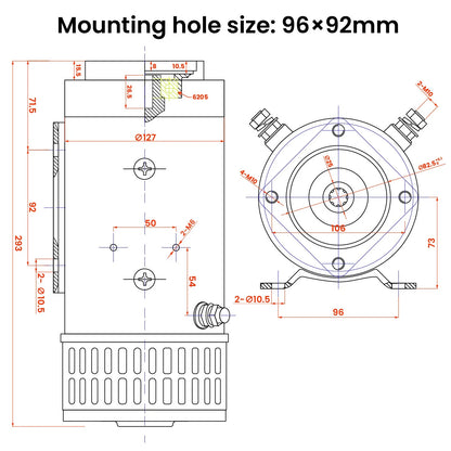 Electric Hydraulic Motor for Skyjack SJIII 3220 3226 (24V 3kW) (1998–2006)
