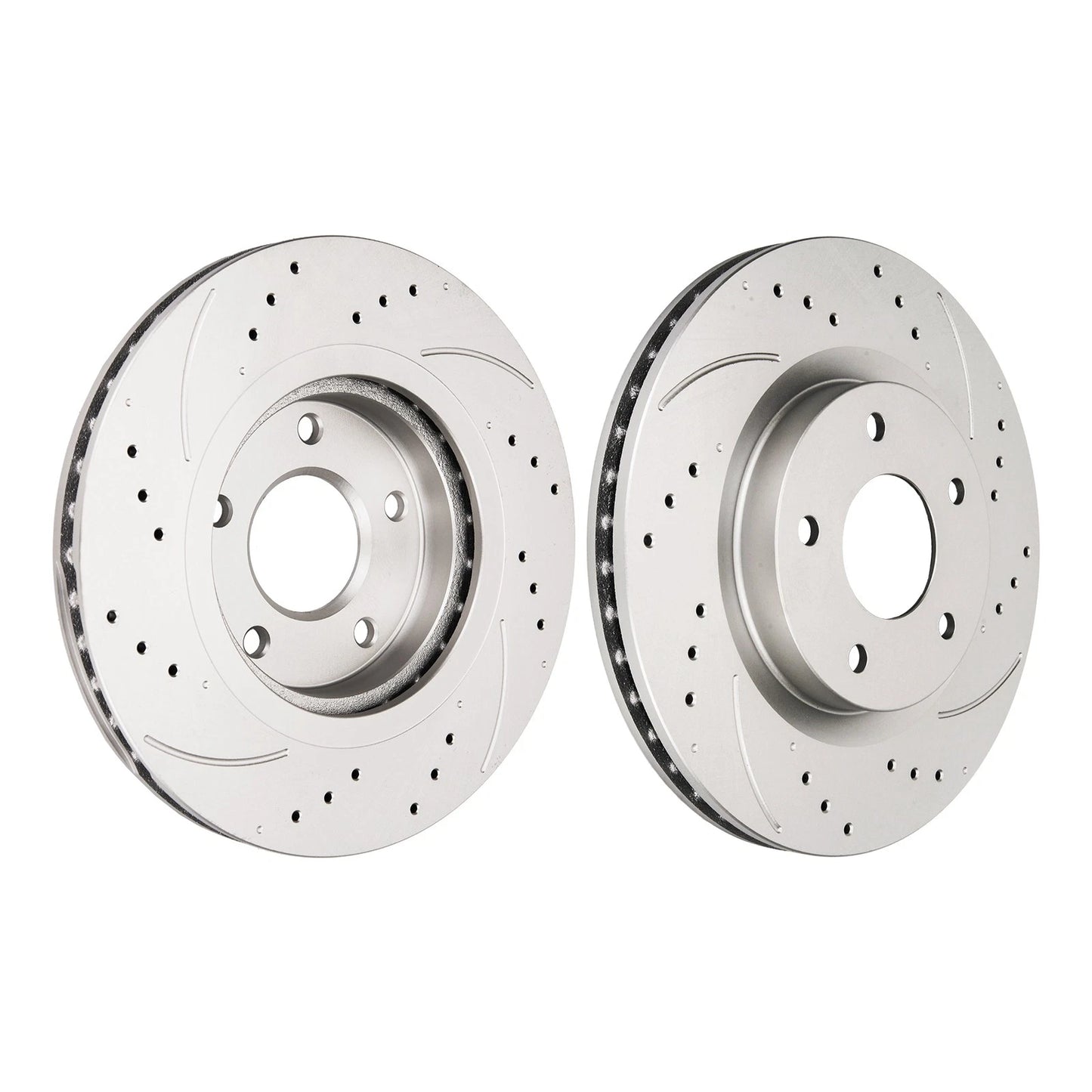 Front Set Drilled & Slotted Brake Rotors for Nissan Rogue & Sentra (2007–2013)