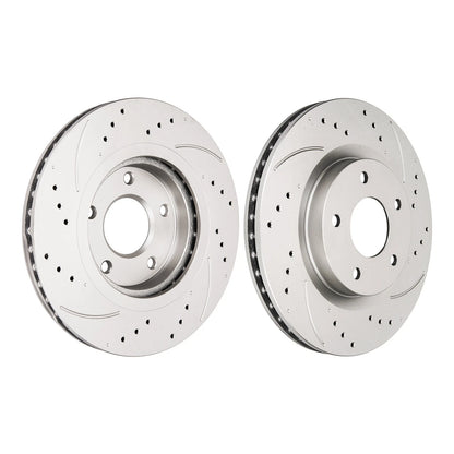 Front Set Drilled & Slotted Brake Rotors for Nissan Rogue & Sentra (2007–2013)
