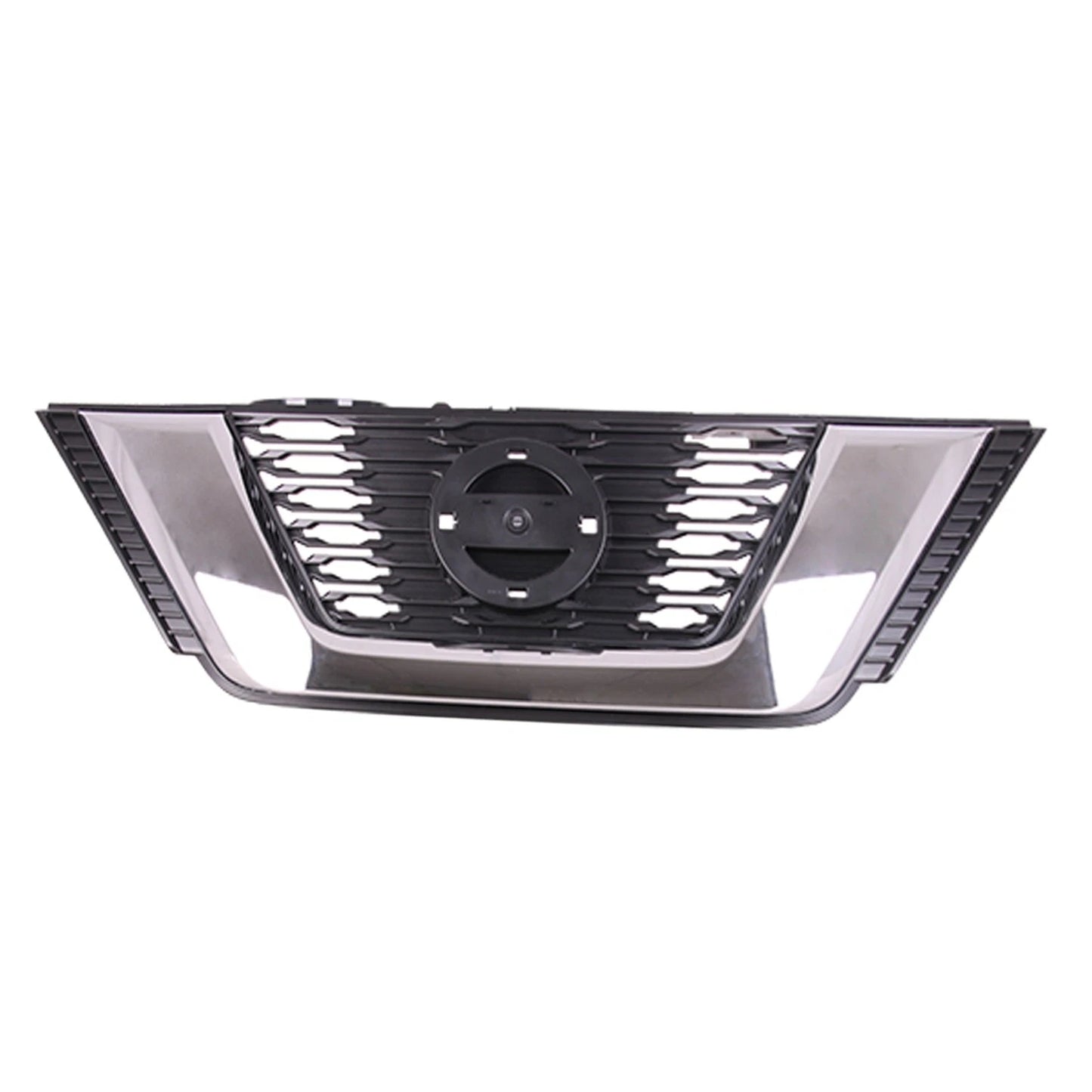 Front Grille Replacement Black ABS w Chrome Molding for 2017-2018 Nissan Rogue