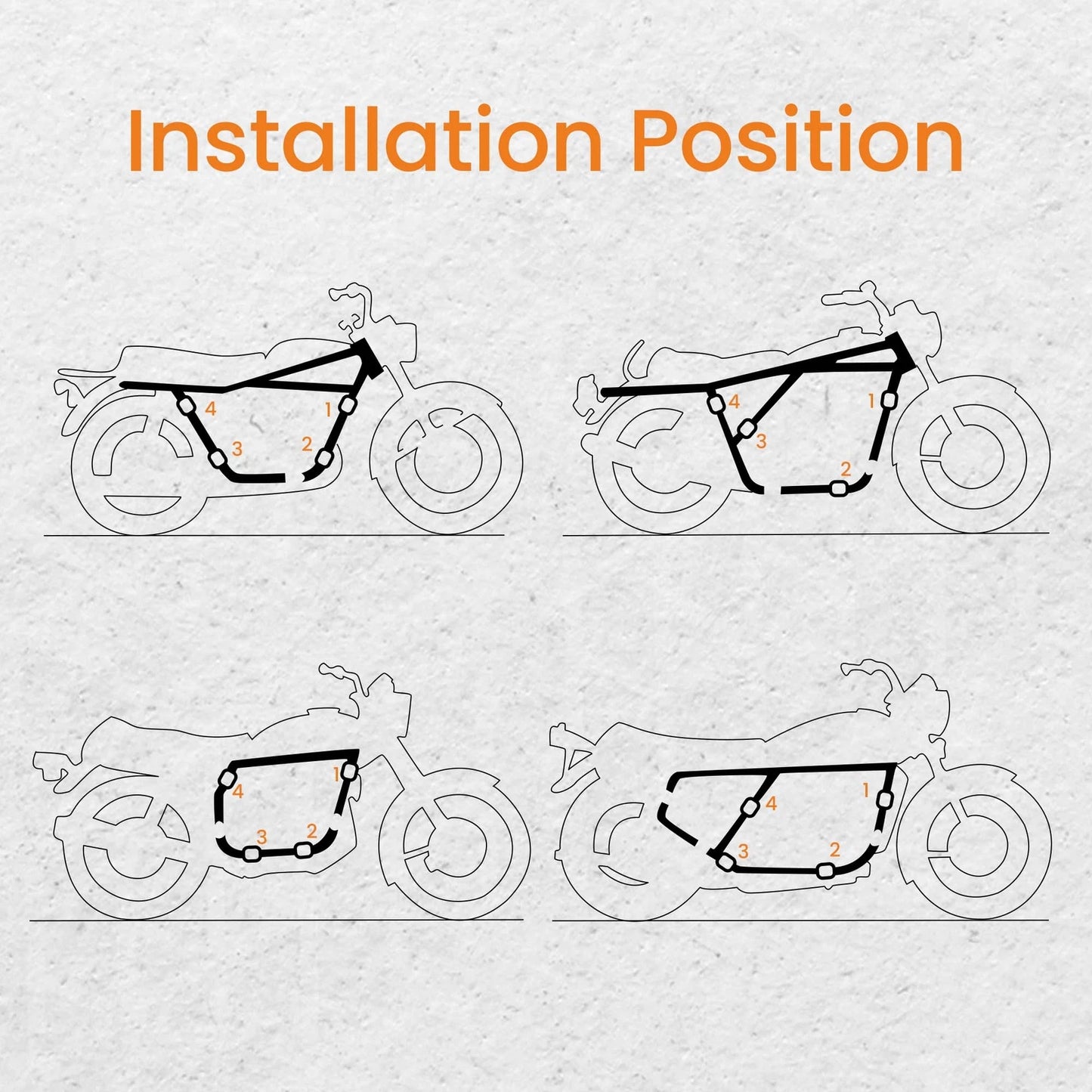 42CrMo Steel Sidecar Installation Kit for Harley & Yamaha (4* U-Clamp, I-Bolt)