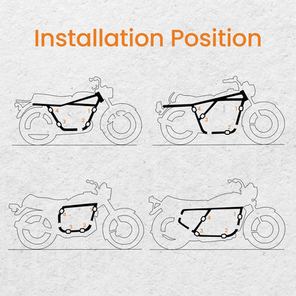 42CrMo Steel Sidecar Installation Kit for Harley & Yamaha (4* U-Clamp, I-Bolt)