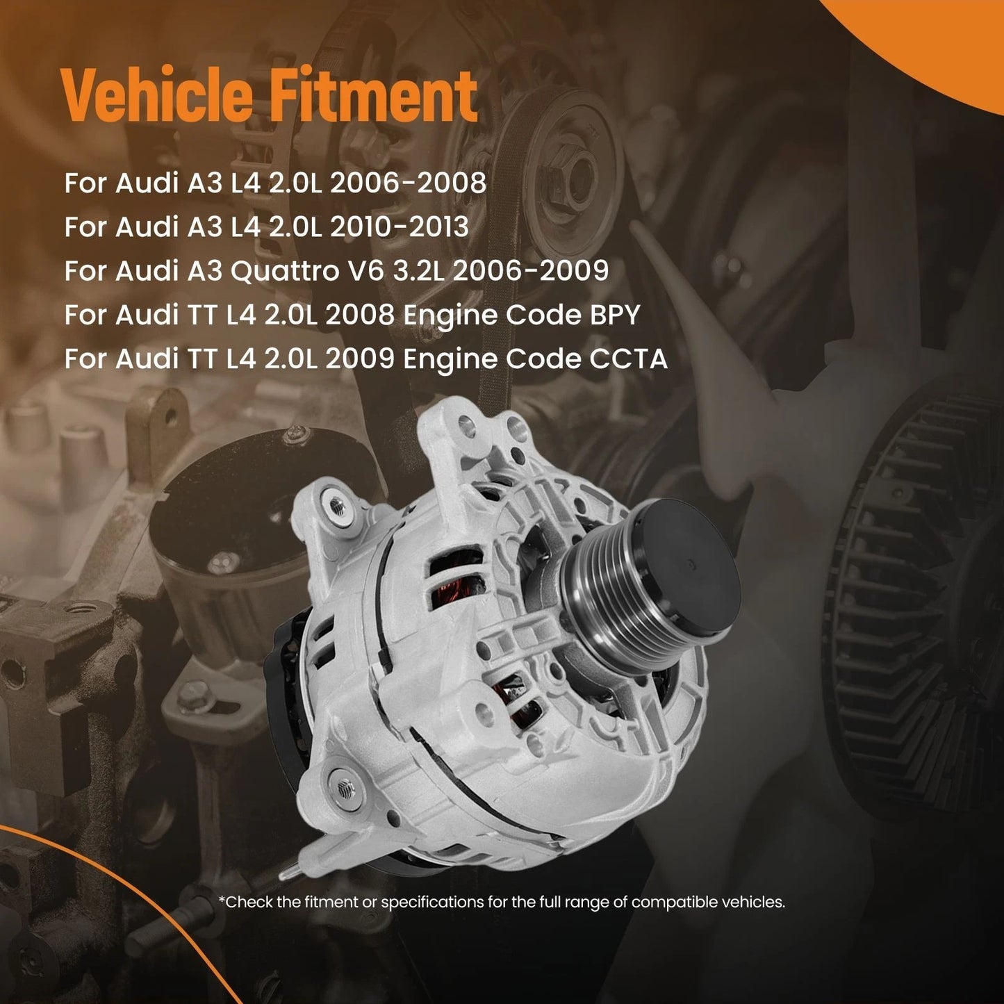 Alternator for Volkswagen Jetta for Audi A3 (2005–2008)