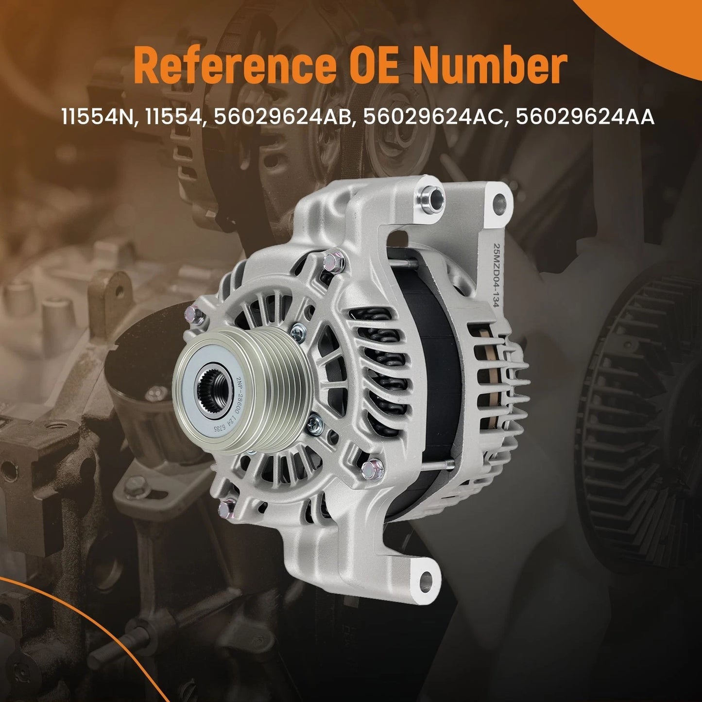 Alternator for Jeep Cherokee 2014-2019, Compass 2017-2020 & Chrysler 200 2015-2017 (2.4L)