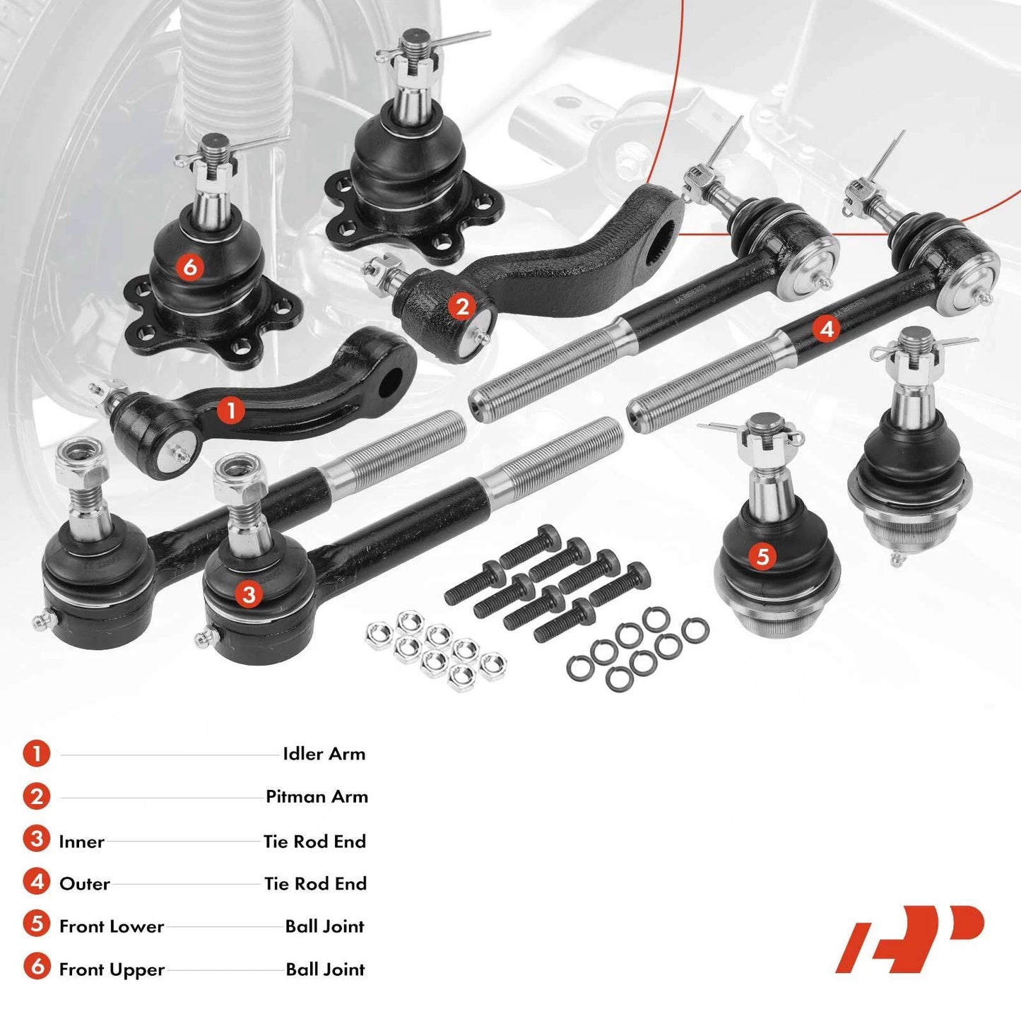 10x Tie Rods & Arms for Chevy Tahoe GMC Yukon (1995–2006)