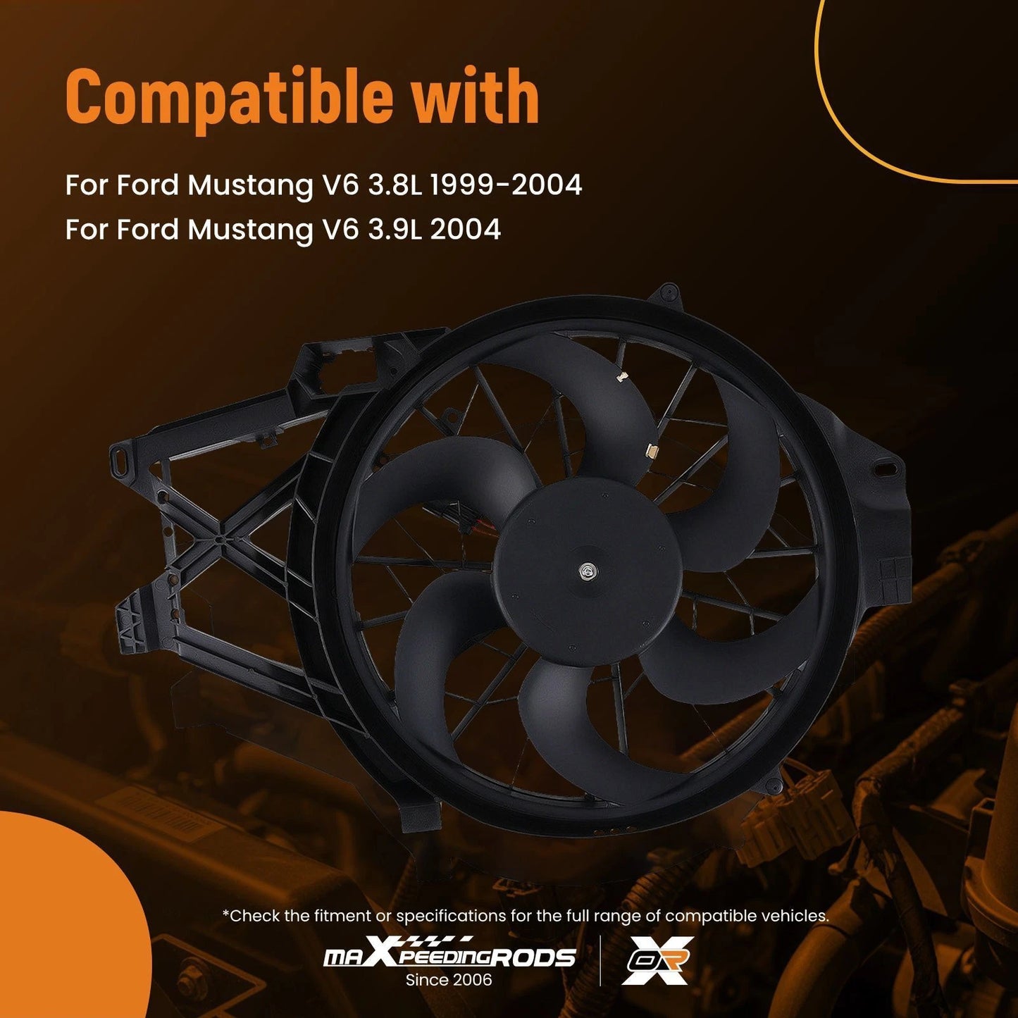 Electric Radiator Cooling Fan for Ford Mustang 3.8L/3.9L (1999–2004)