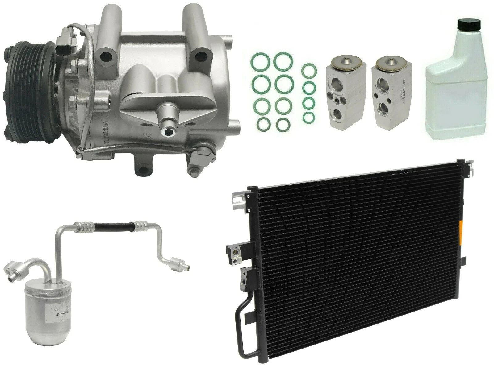 A C Compressor Kit Replacement with Condenser for Toyota HiAce (2005–2015)