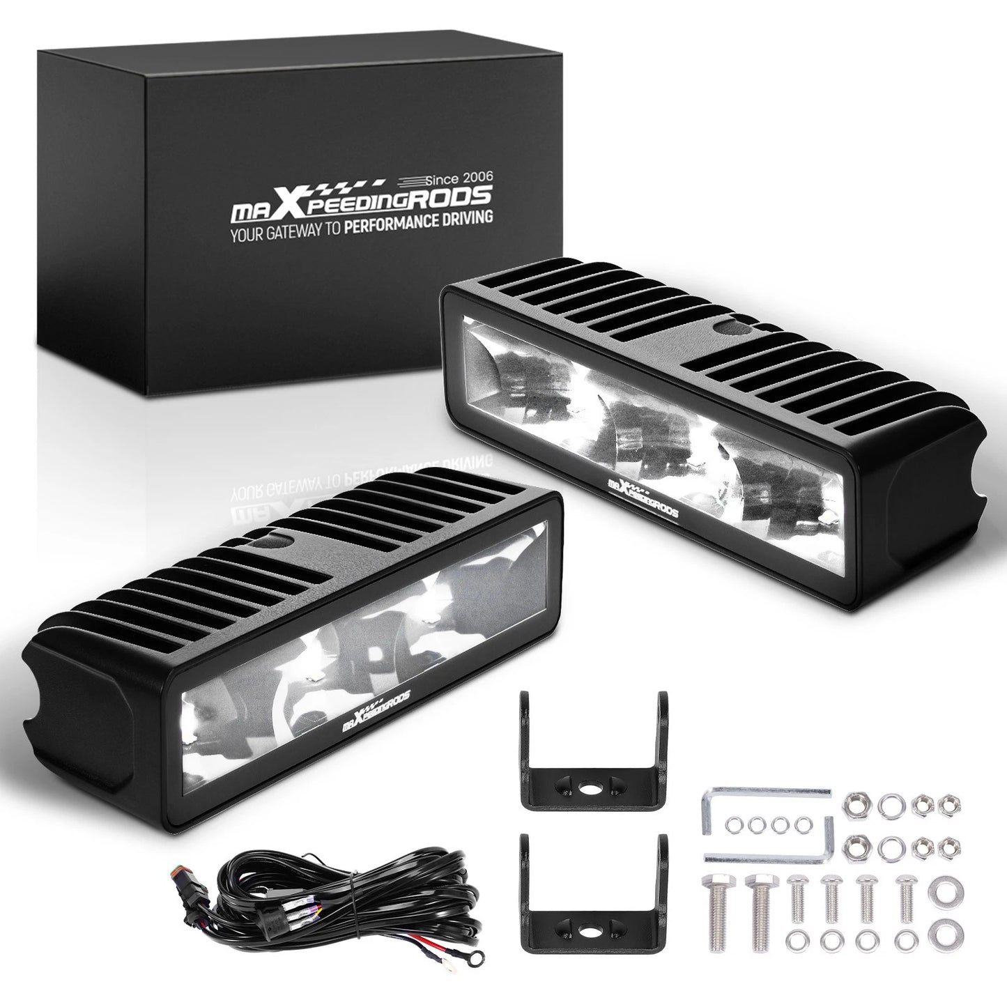 6-Inch 60W LED Off-Road Light Bar Spot Beam for Truck SUV ATV (2019–2024)