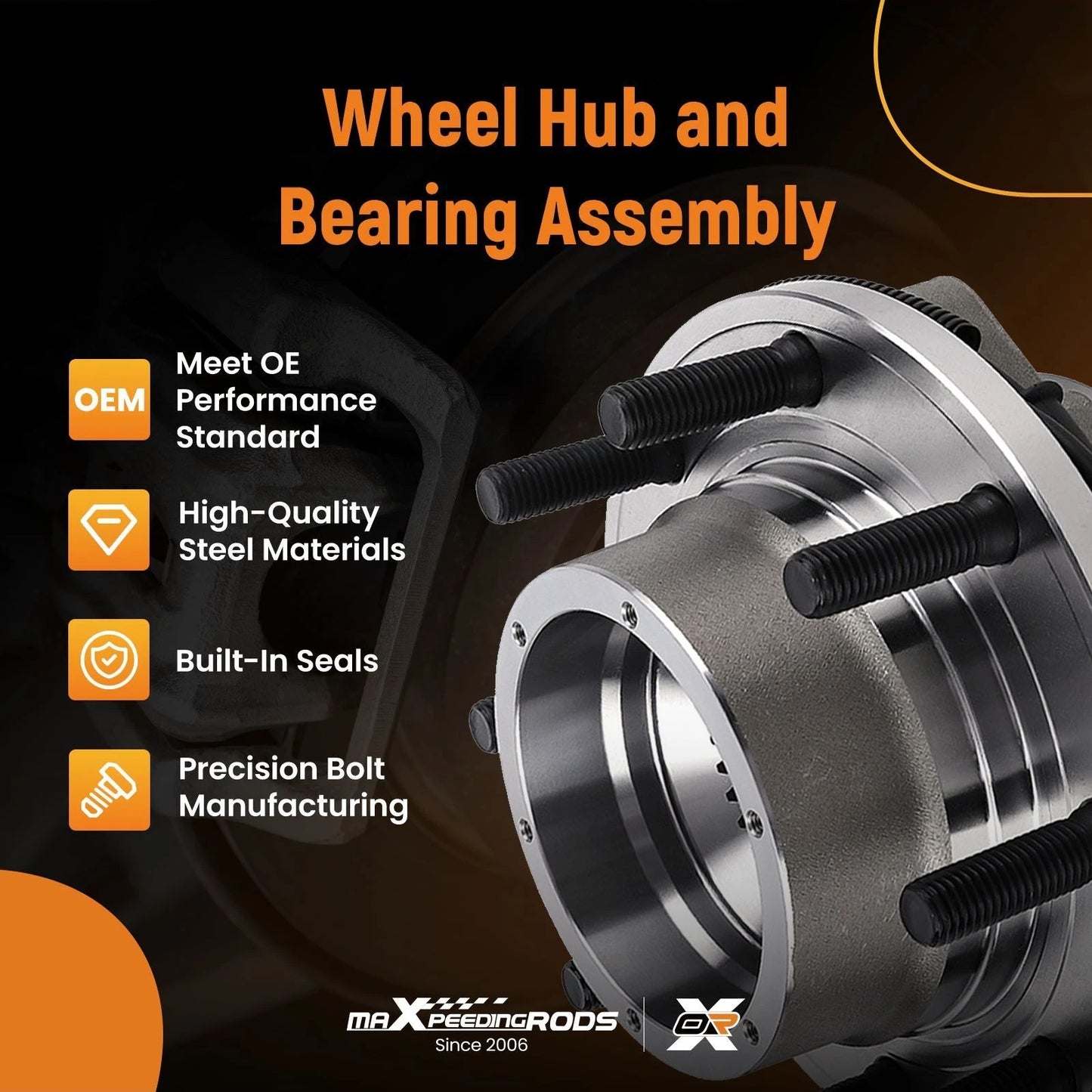 Front Wheel Hub Bearings for Ford F-250 F-350 Super Duty 2011–2016 (4WD)
