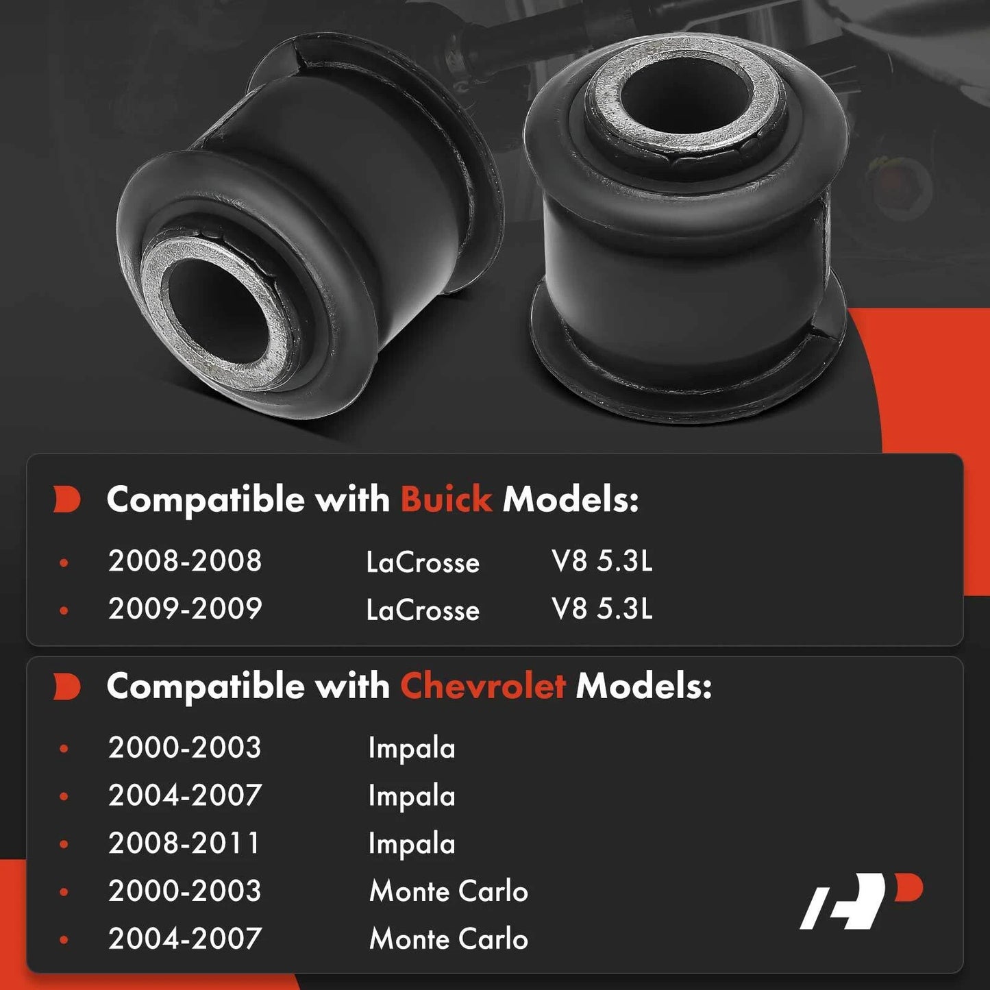 2X Rear Control Arm Bushing for Chevy Impala (2000–2011)