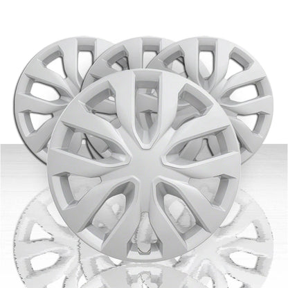 17" Silver Hubcaps/Wheel Covers for Steel Wheels 'Rogue' Style (Set of 4)