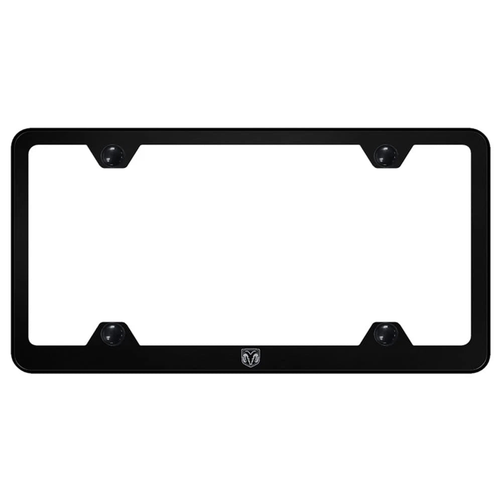Head on Black Wide Body License Plate Frame - Officially Licensed for Dodge RAM