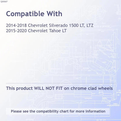 4pc Chrome Wheel Skins Replacement for 2015–2020 Chevy Tahoe