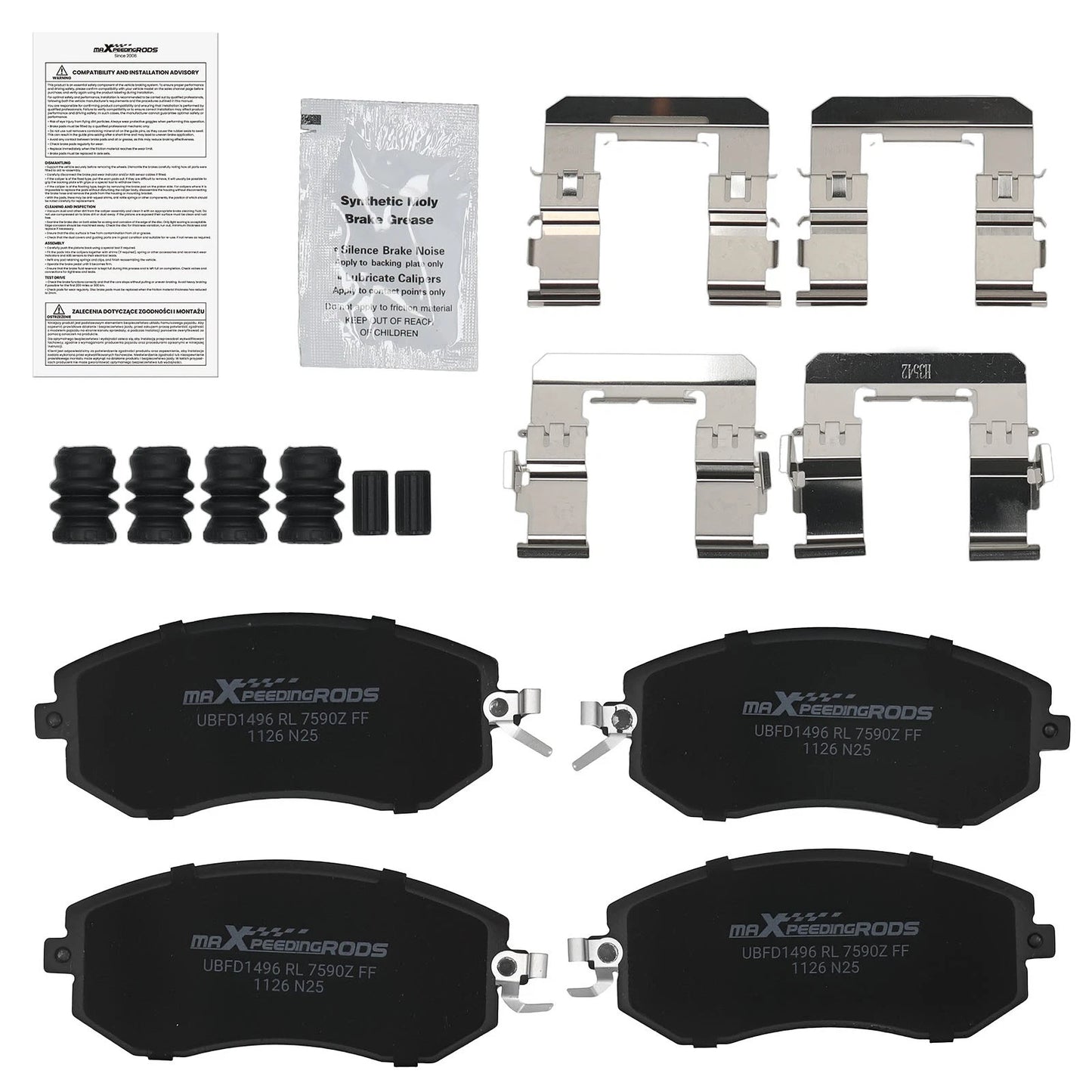 Front Ceramic Brake Pads for Toyota GR86 2022–2025 Subaru Forester 2010–2018