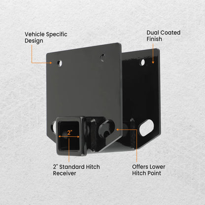 Bumper Hitch Receiver Adapter for RV 2" Receiver Fits 4" x 4" Square Beam (2" )