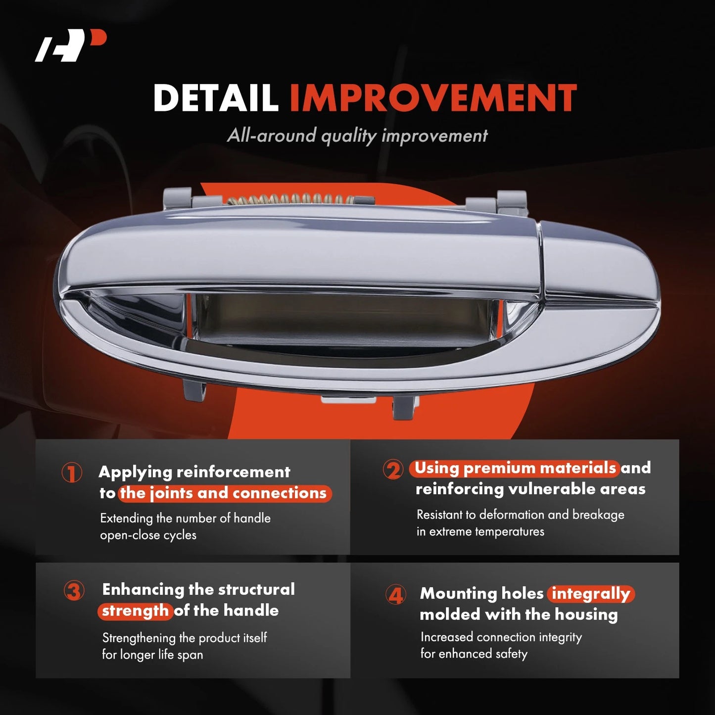 2X Rear Exterior Door Handle for Chevrolet Aveo/Aveo5/Pontiac G3 (2004–2011)
