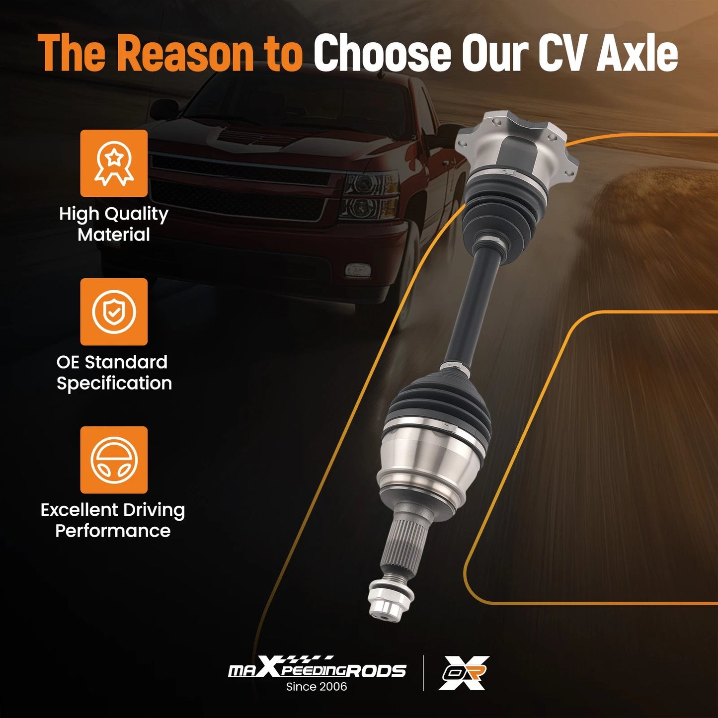Front CV Axle Shaft for Chevrolet GMC (2007–2020)