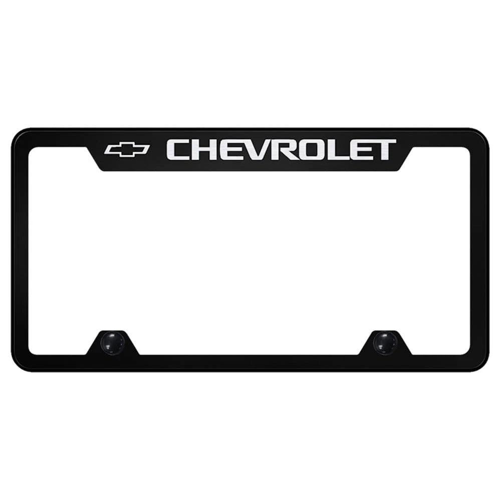 Etched on Black Truck License Plate Frame - Officially Licensed for Chevrolet