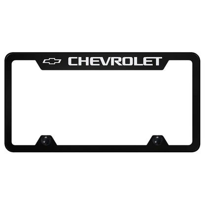 Etched on Black Truck License Plate Frame - Officially Licensed for Chevrolet