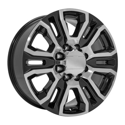 20 Inch Machined Black Wheel Replacement for 2011-2024 Chevy Silverado 3500 HD