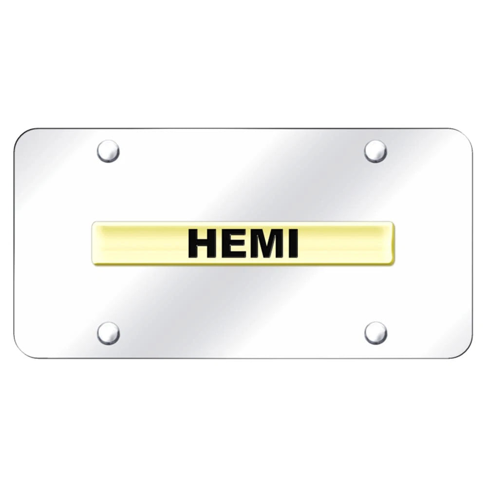 Gold Name on Chrome License Plate - Officially Licensed for Hemi Vehicles