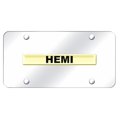 Gold Name on Chrome License Plate - Officially Licensed for Hemi Vehicles