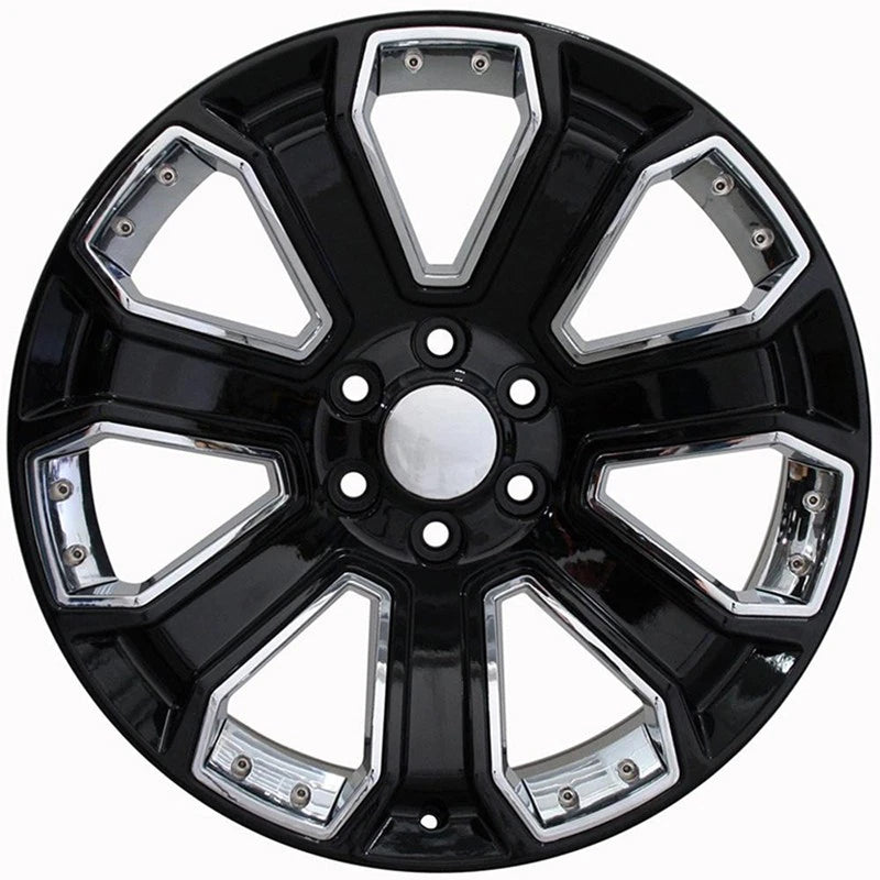 Black and Chrome Wheel 22 Inch for Chevy Express 1500 (2003–2014)