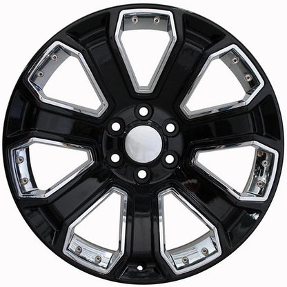 Black and Chrome Wheel 22 Inch for Chevy Express 1500 (2003–2014)