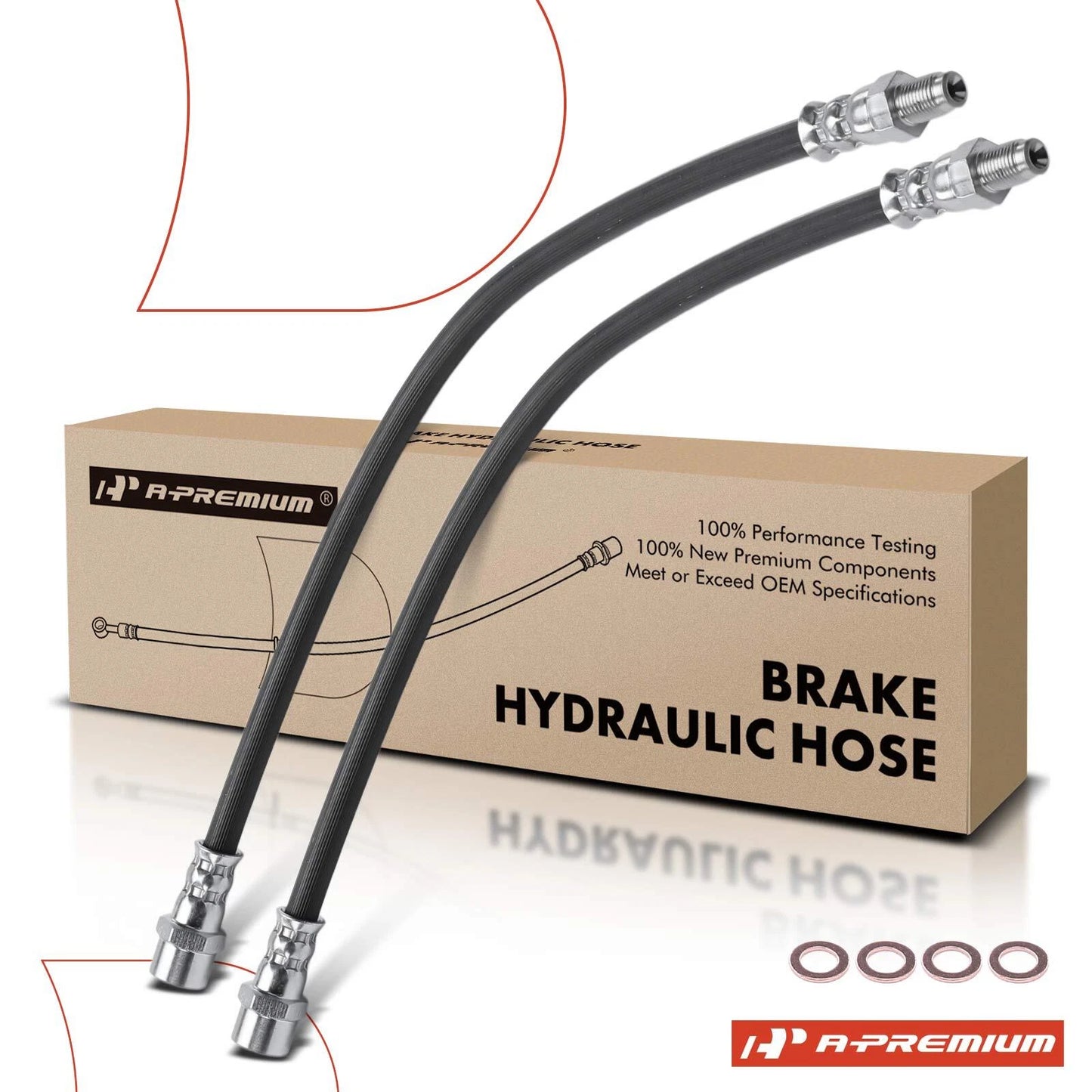 2X Front Brake Hydraulic Hose for Mercedes-Benz E300 E320 (1994–1995)