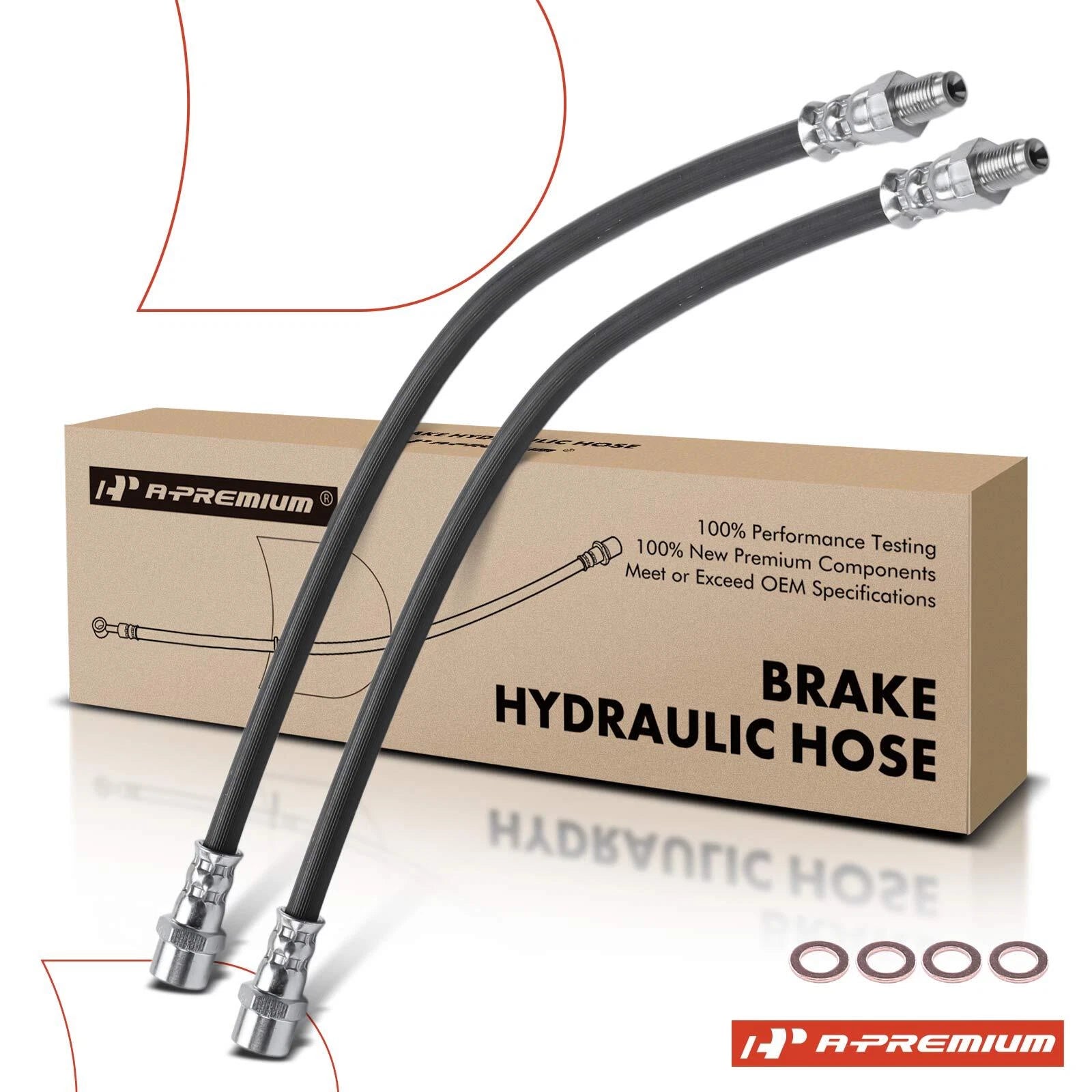 2X Front Brake Hydraulic Hose for Mercedes-Benz E300 E320 (1994–1995)