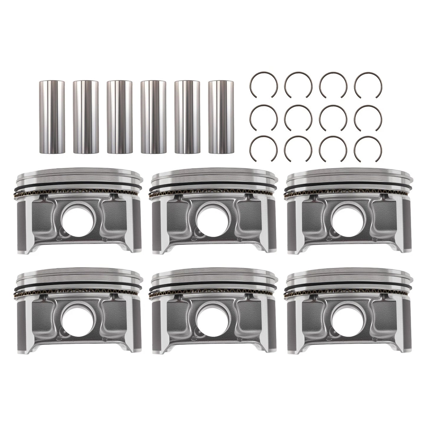 Engine Piston Set with Rings for Chrysler Dodge 2.7L V6 DOHC (1998-2010)