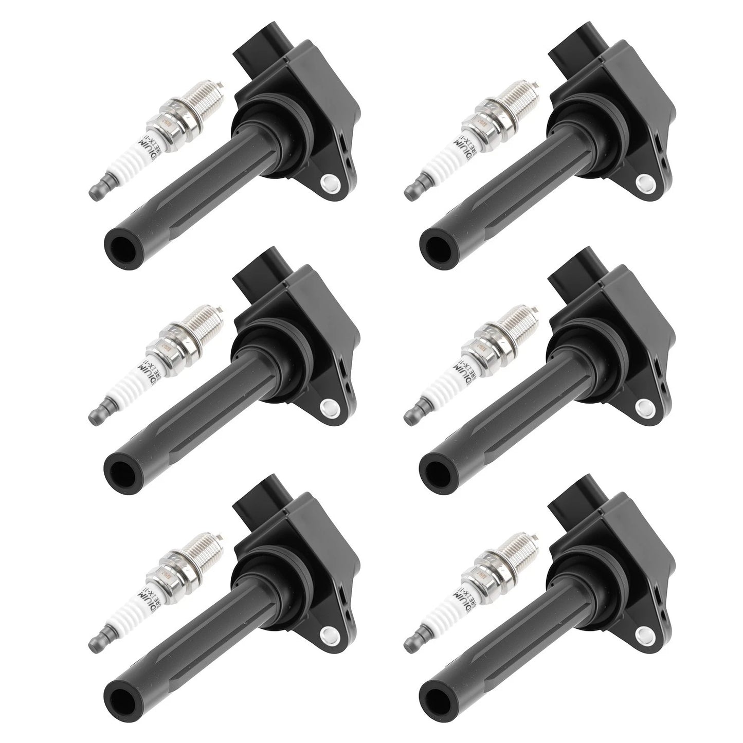 6-Piece Ignition Coils and Spark Plugs for Suzuki SX4 (2007–2008)