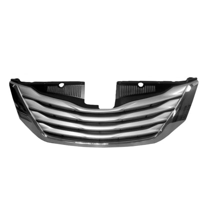 Replacement Silver Chrome Plastic Front Grille For 2015-2017 Toyota Sienna