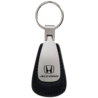 Black Leather Teardrop Keychain - Officially Licensed for Honda Accord