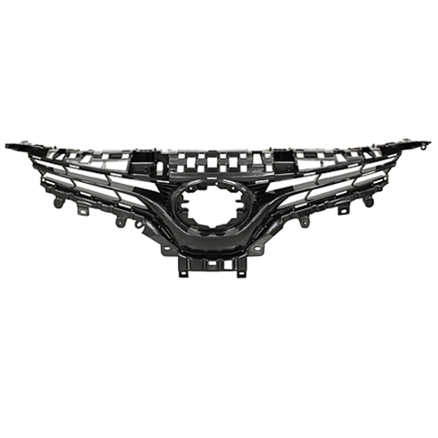 Replacement Gray Gloss ABS Plastic Front Upper Grille w/Emblem Hole