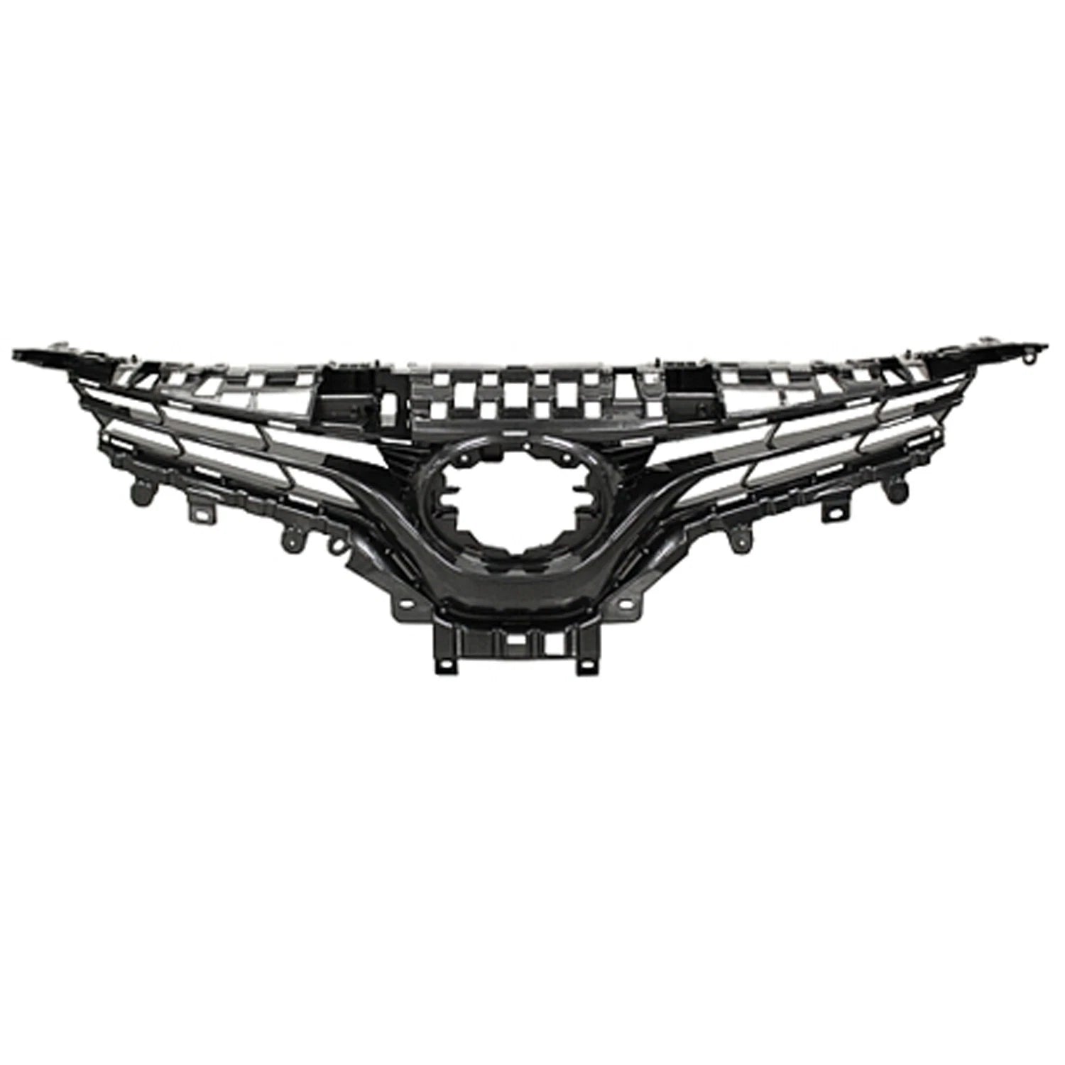 Replacement Gray Gloss ABS Plastic Front Upper Grille w/Emblem Hole