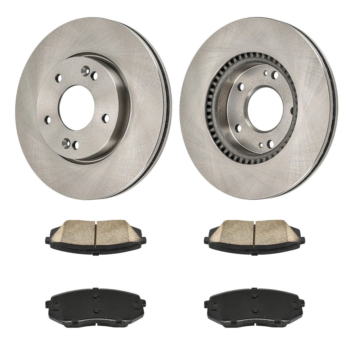 Front Ceramic Brake Pads and Rotors Kit for 2010 Kia Rondo (2010–2010)