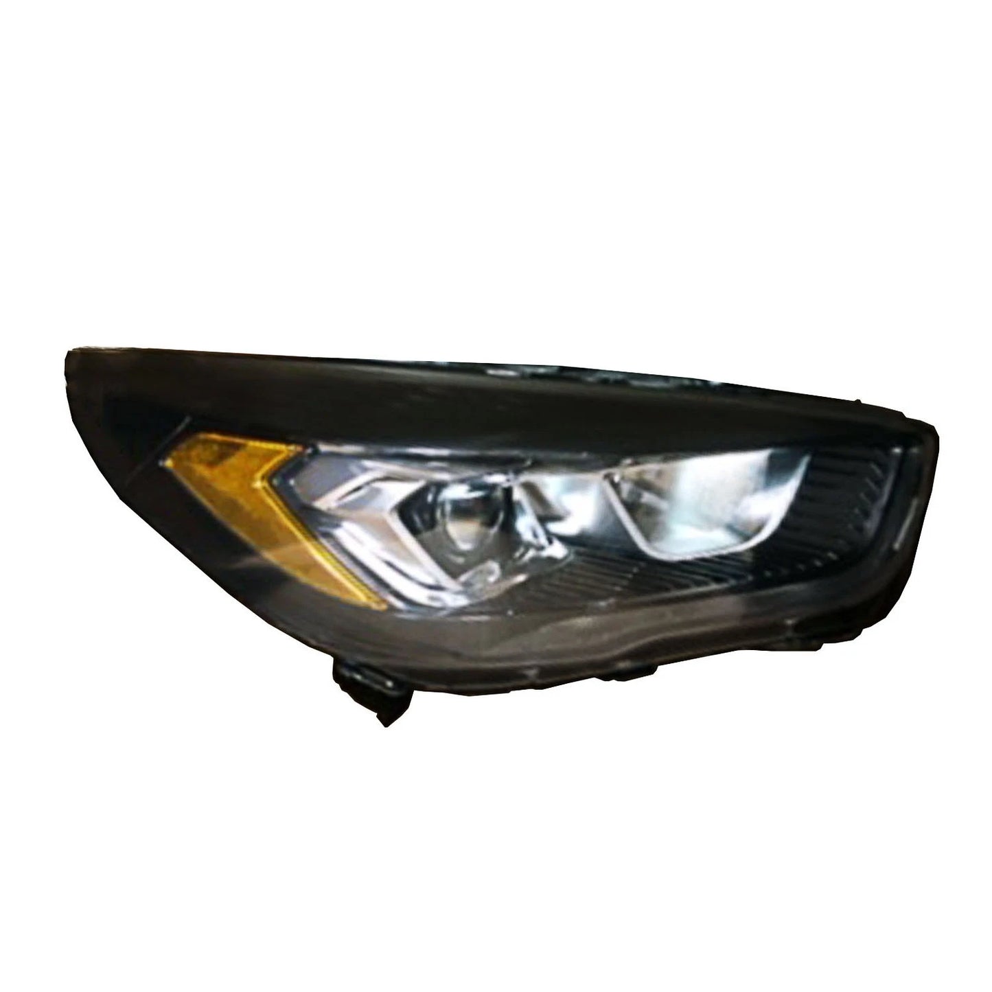 Replacement Black Passenger Side Halogen Headlight Assembly w/LED Signature